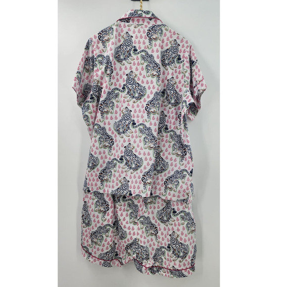 New NWT Anthropologie Print fresh Tiger Queen Pajama Short Set Women’s 2X - Picture 4 of 14